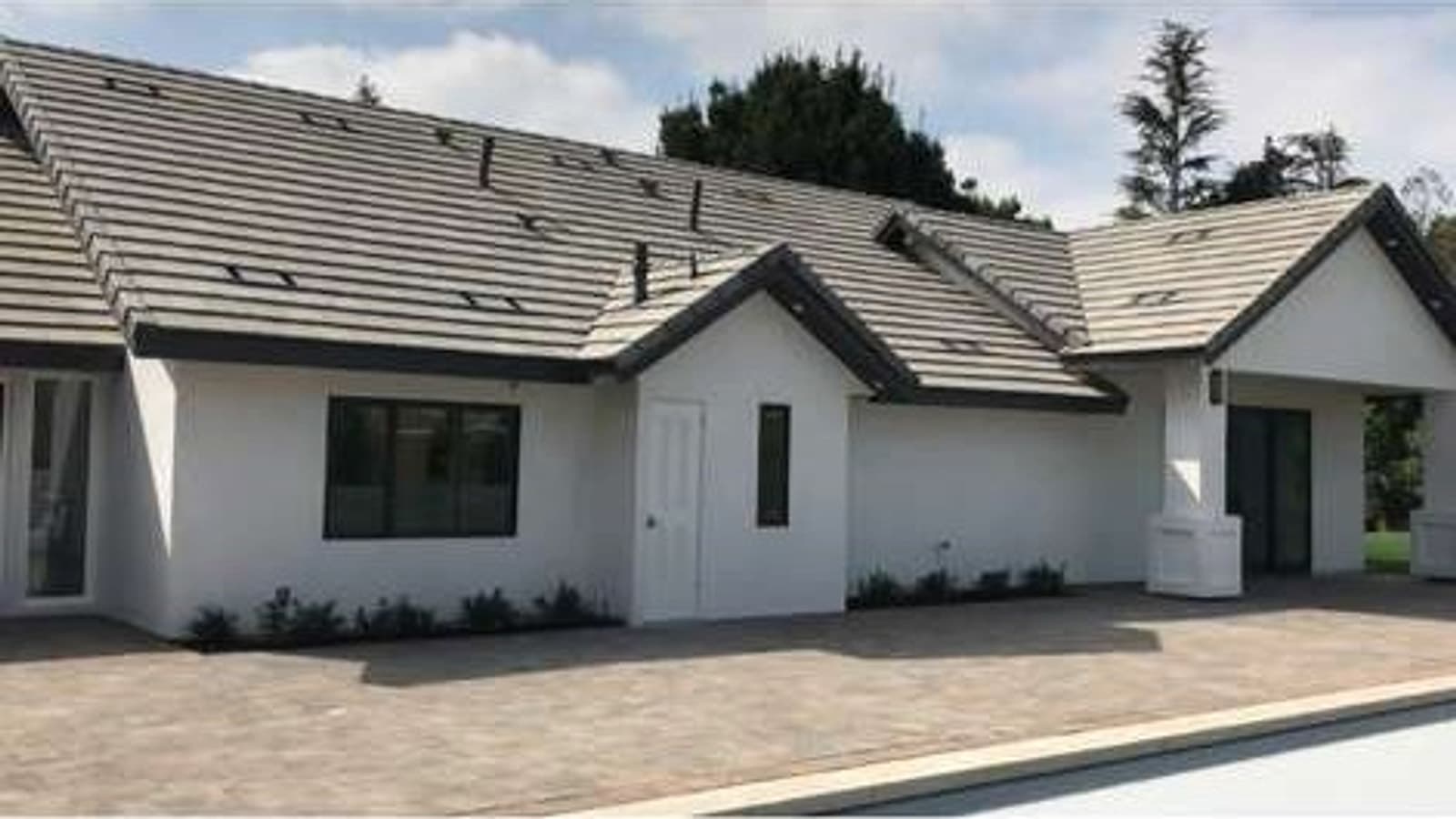 Wide view of a completed residential roof