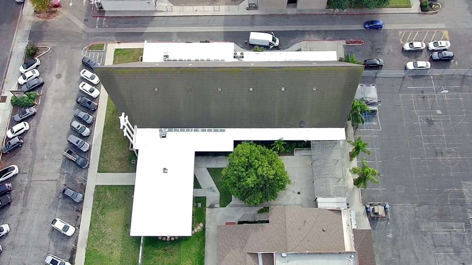 Roofing work across a residential roof slope