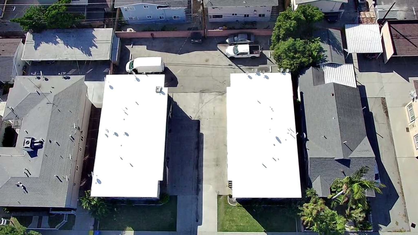 Residential roof after new roofing work