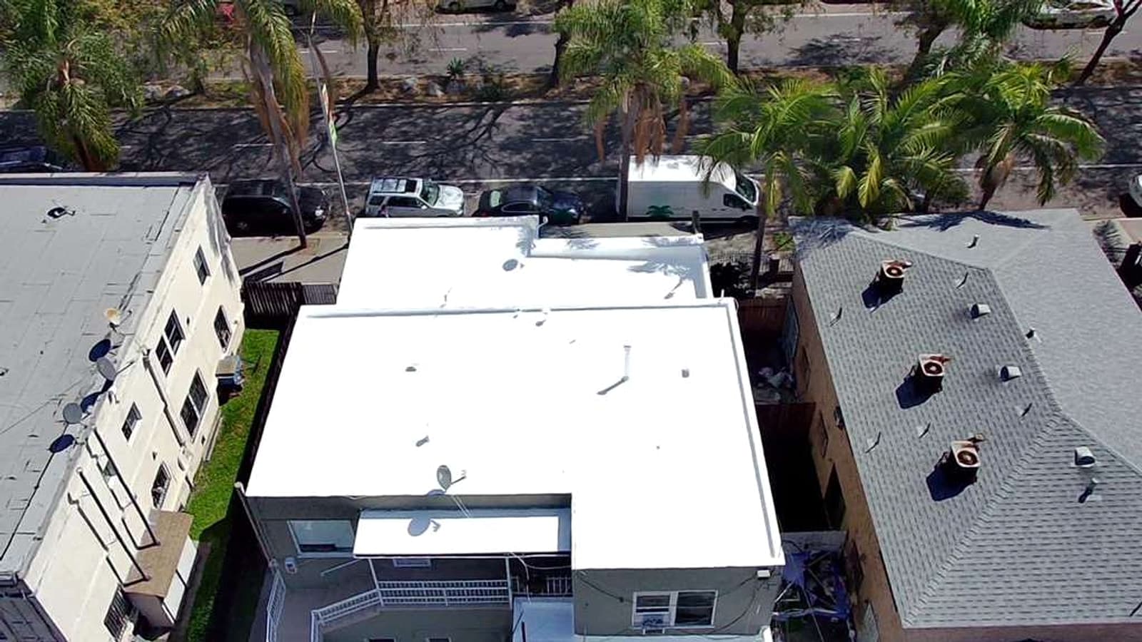 Close view of completed roofing materials